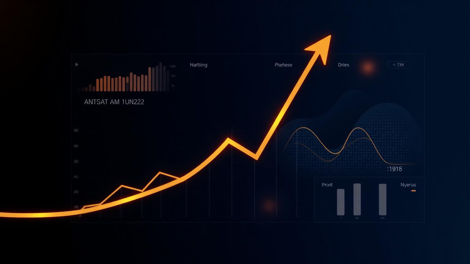 Illustration of a business growth chart powered by AI